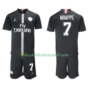 Fußballtrikots Paris Saint Germain Mbappe 7 Jodan Schwarz Kinder 2018-2019 Kurzarm Ausweichtrikot kaufen